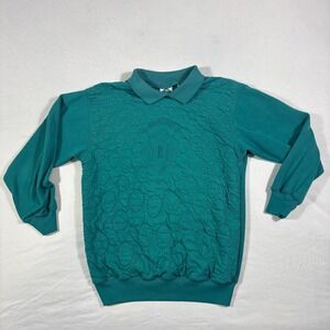 Buckingham Sweatshirt Adult Female Medium Green Polyester Long Sleeve Collared
